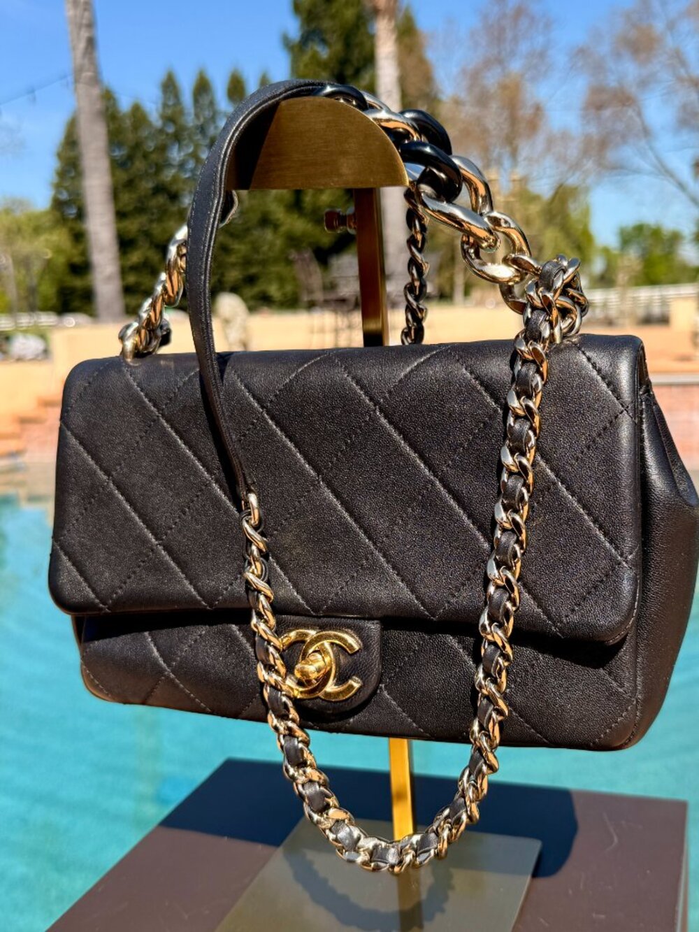 CHANEL Crossbody/Shoulder Quilted CC Funky Town Flap (Chain In Front of Flap) - Picture 3 of 4
